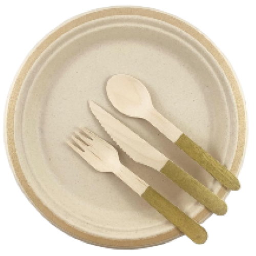 Sugarcane Lunch Plates 180mm Gold Pack of 10