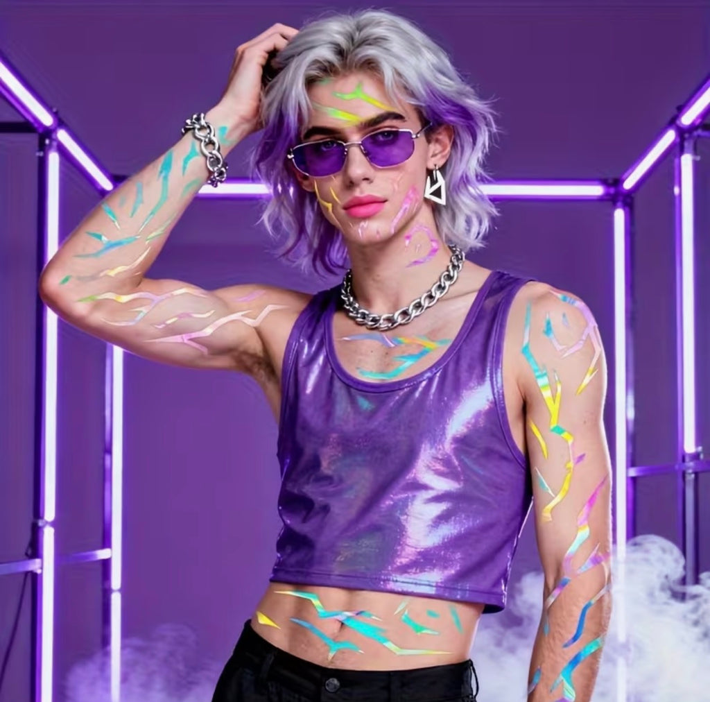 Holographic Lightening Temporary Tattoo Stickers for Rumi Costume
