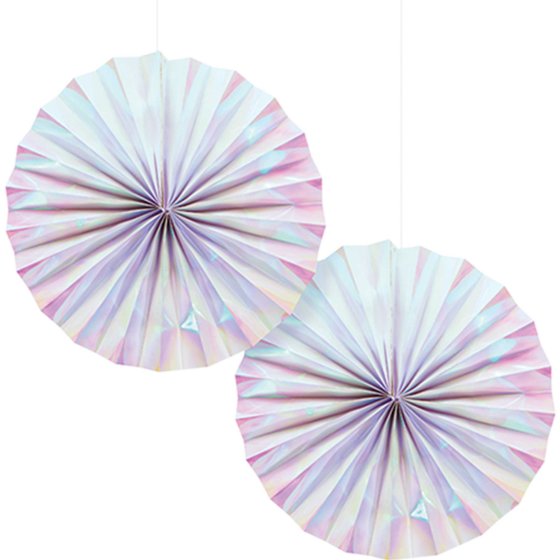 Luminous Iridescent Foil Fans 30cm