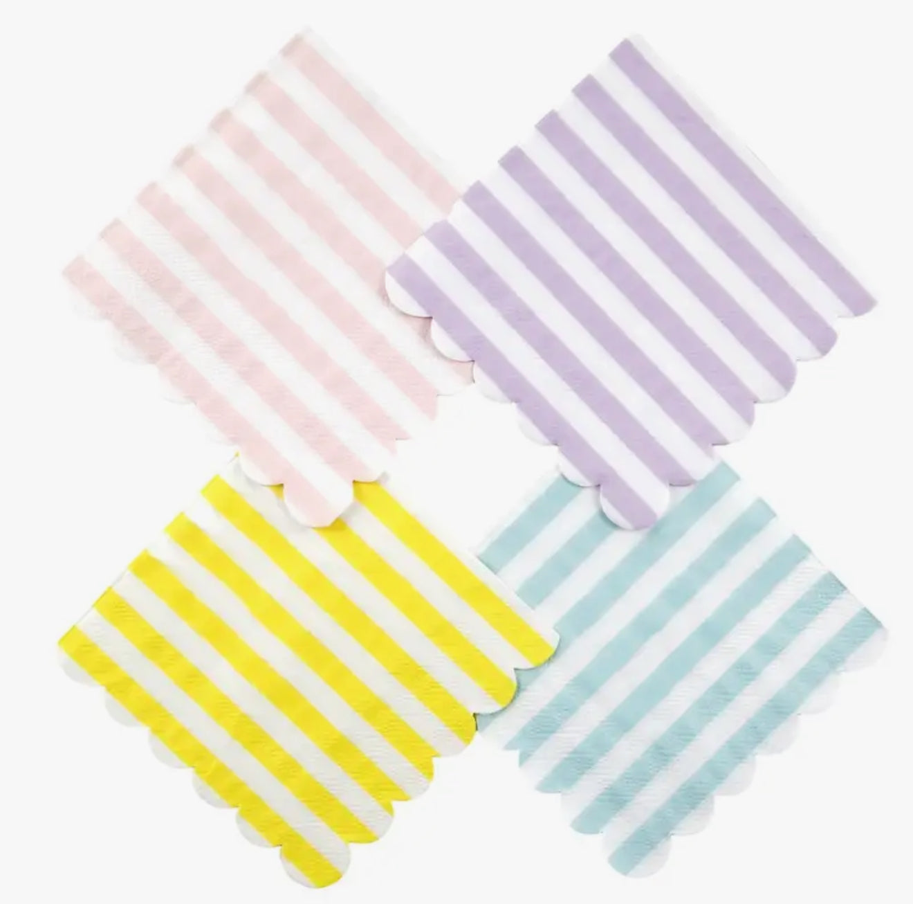 20 Mini Pastel Striped Napkins by Evergarland