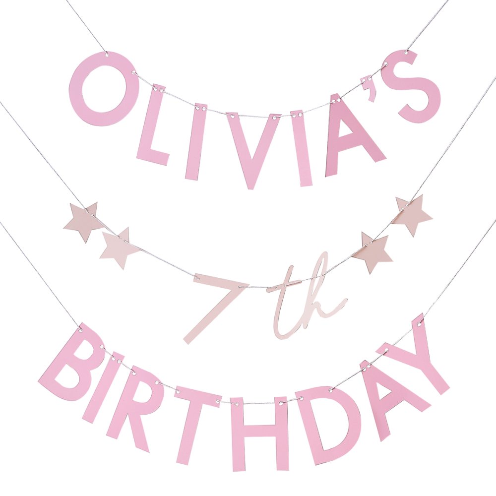 Customisable Pink Party Birthday Bunting