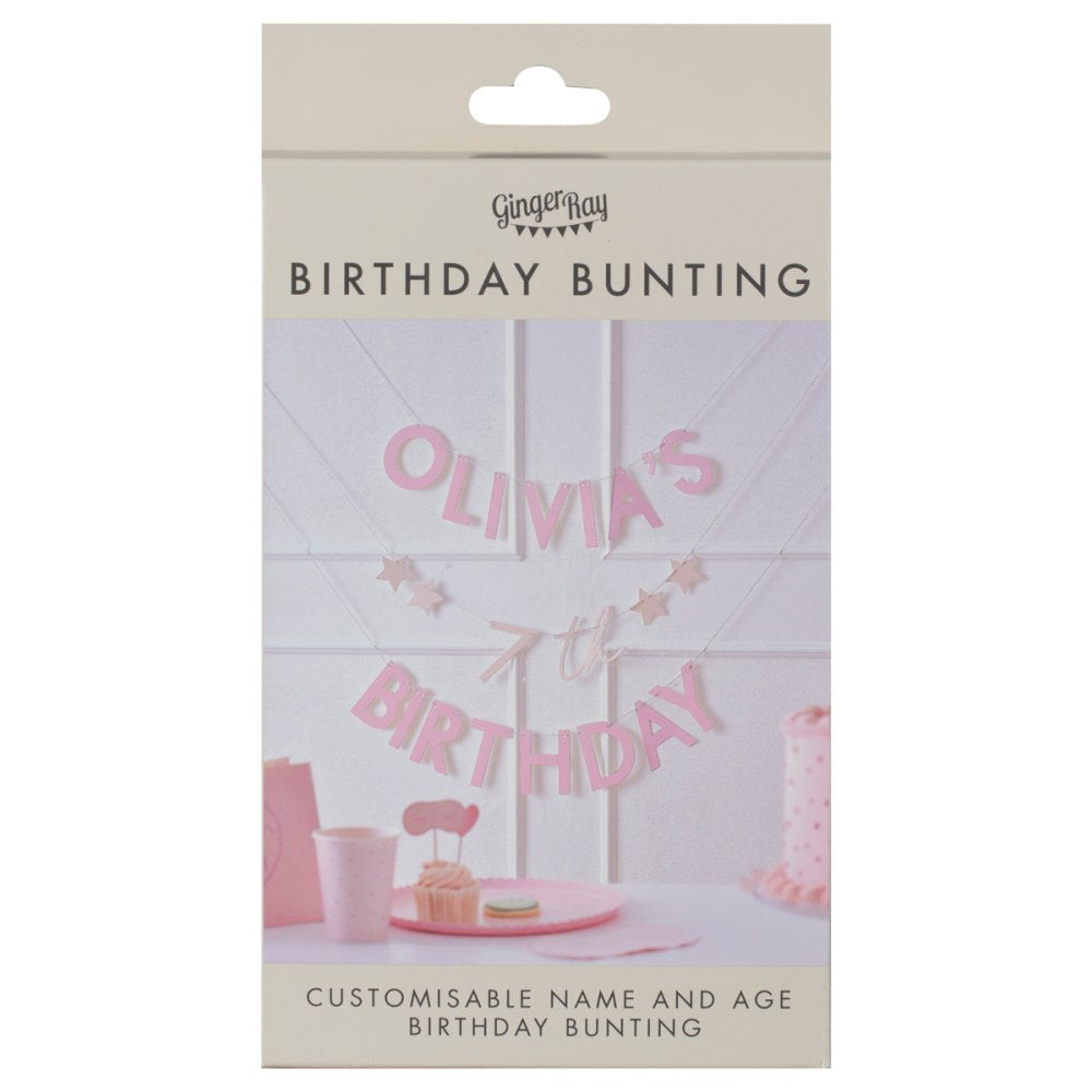 Customisable Pink Party Birthday Bunting
