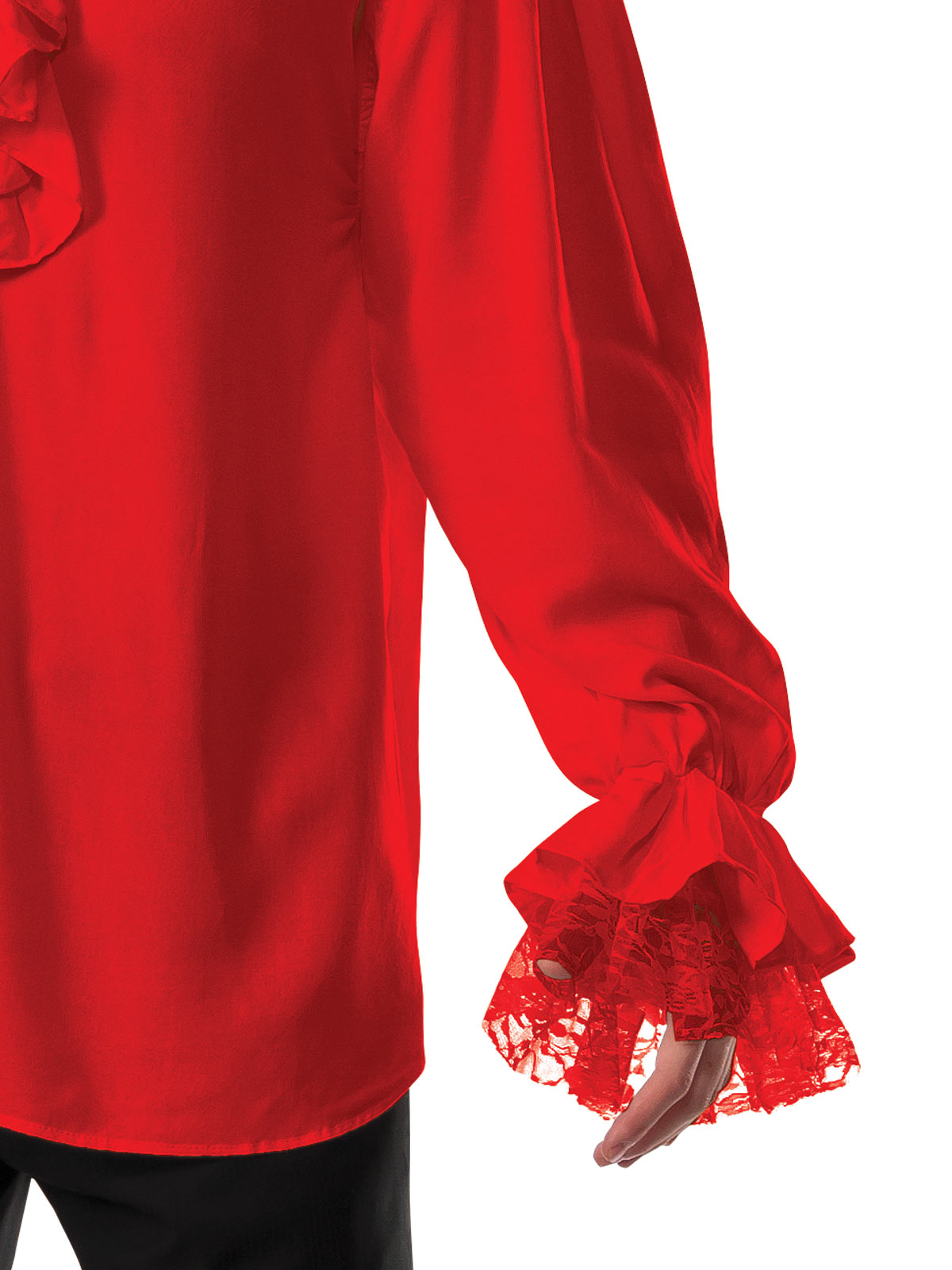 Ruffled Pirate Shirt Red, Adult