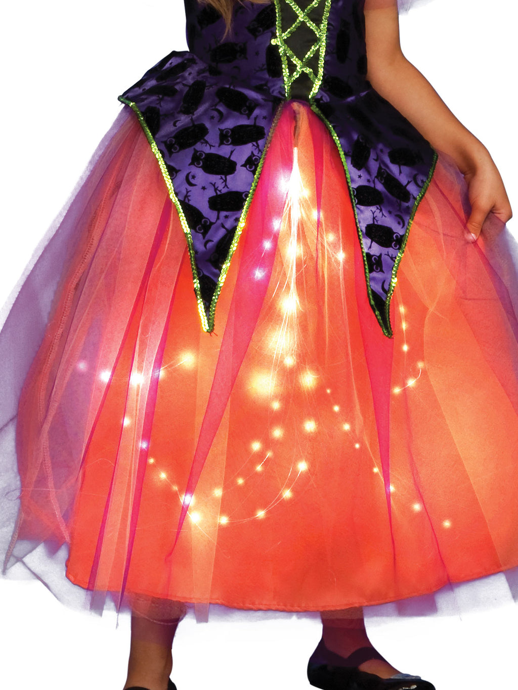 Light Up Purple And Orange Witch Costume, Child