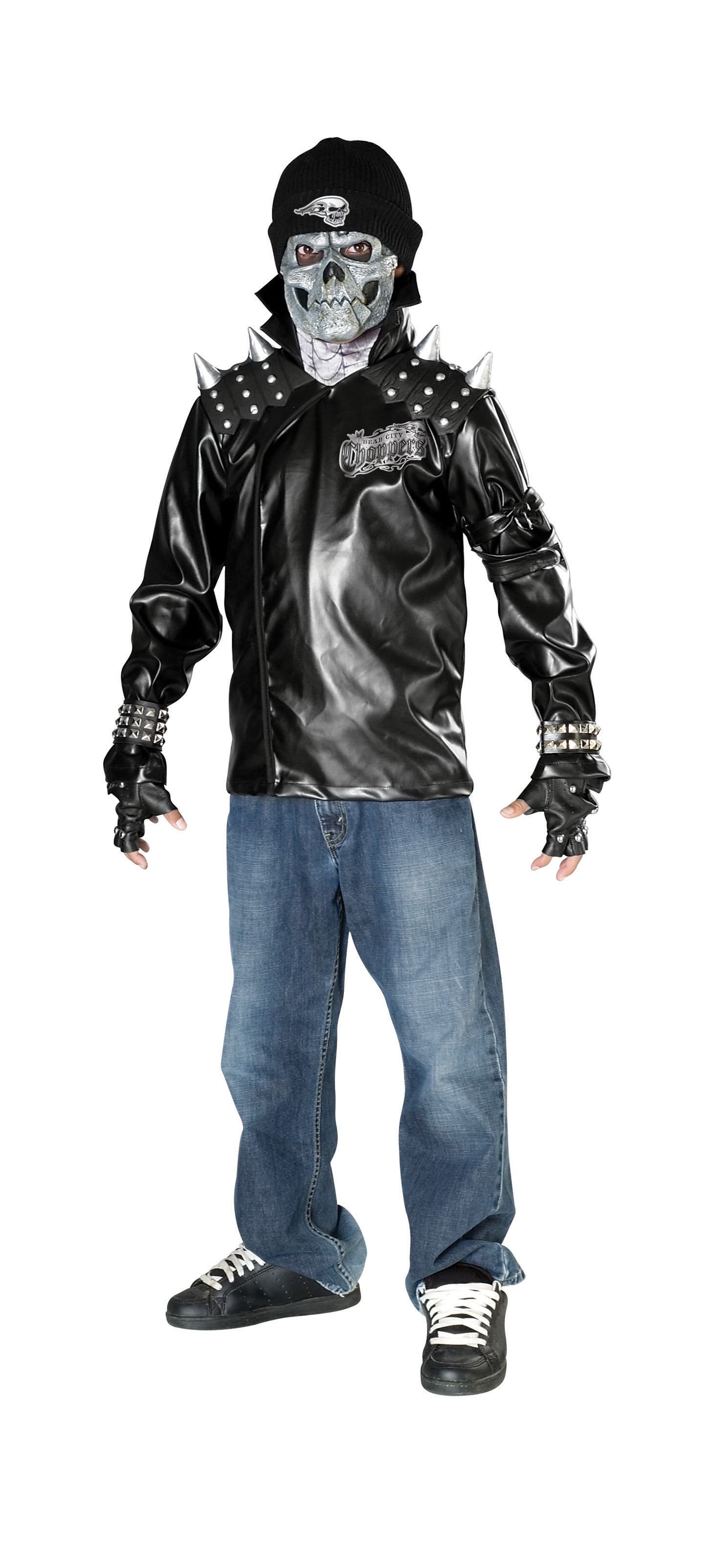 Metal Skull Biker Costume, Teen