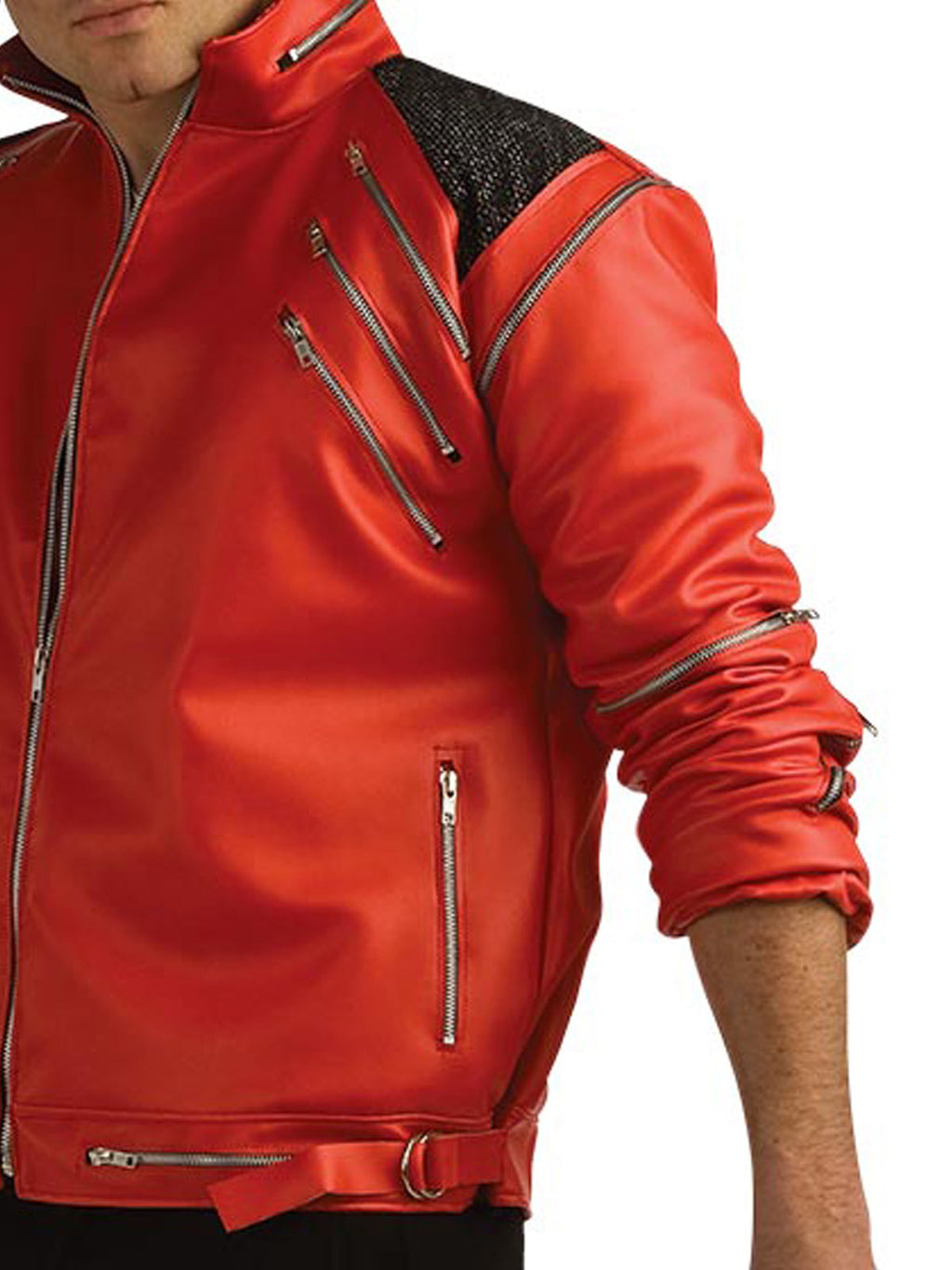 Michael Jackson Beat It Deluxe Red Zipper Jacket, Adult