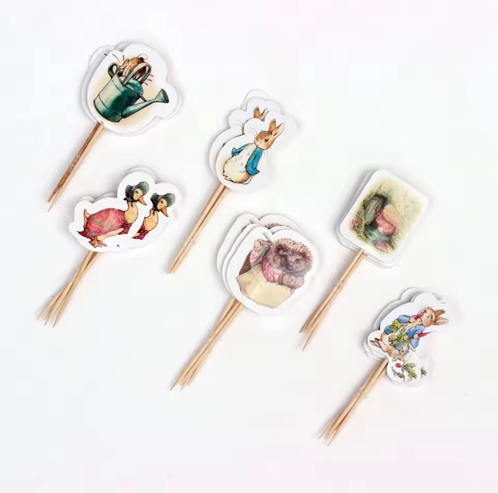24 Peter Rabbit Cupcake Toppers