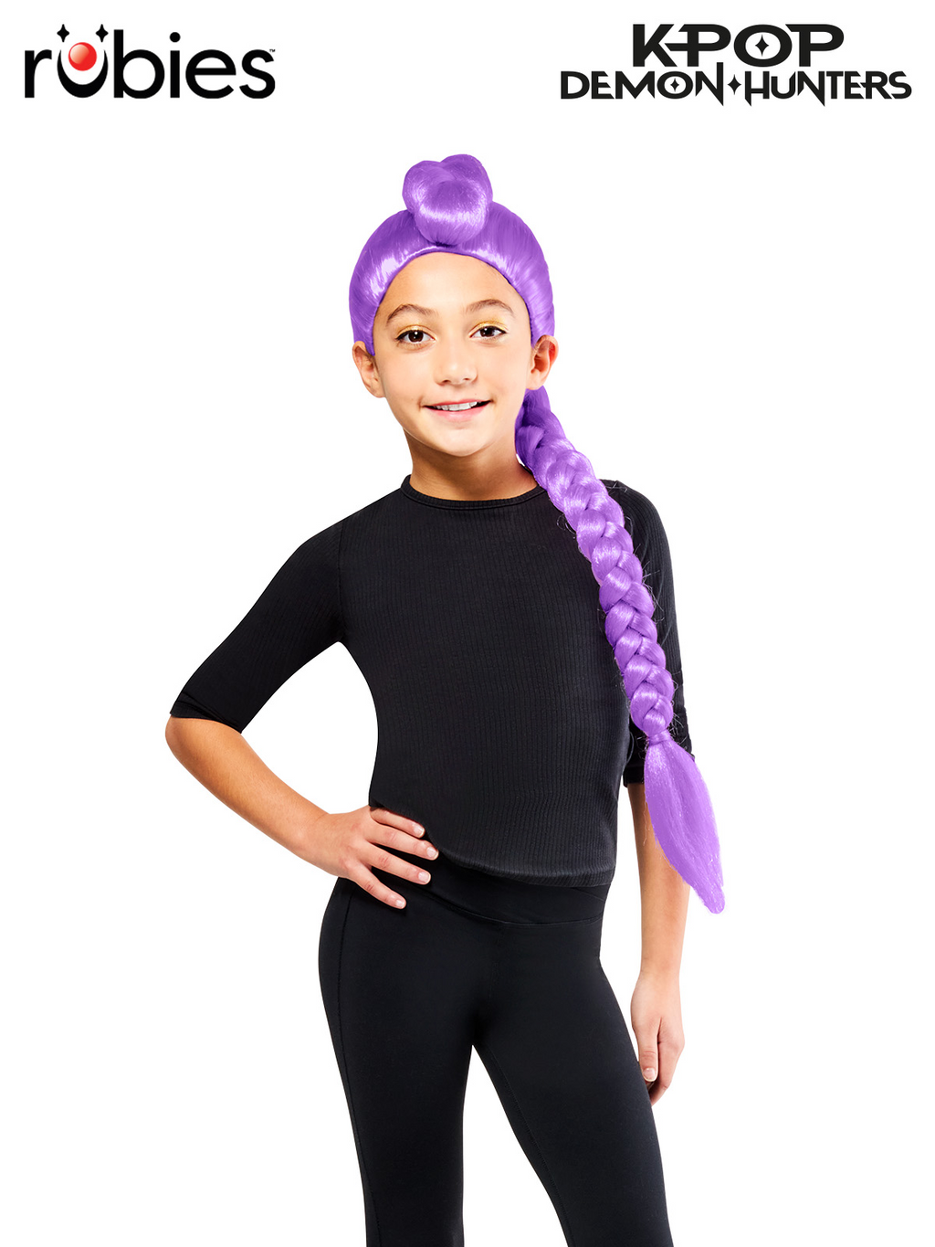 Rumi Purple Braid Wig | Official K-Pop Demon Hunters Rumi Wig - Child