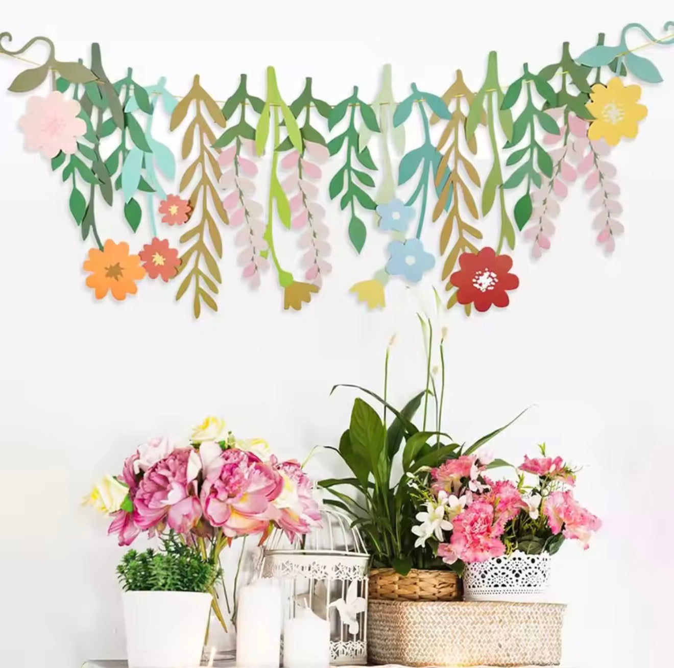 Wildflower Wishes Hanging Paper Flower Banner