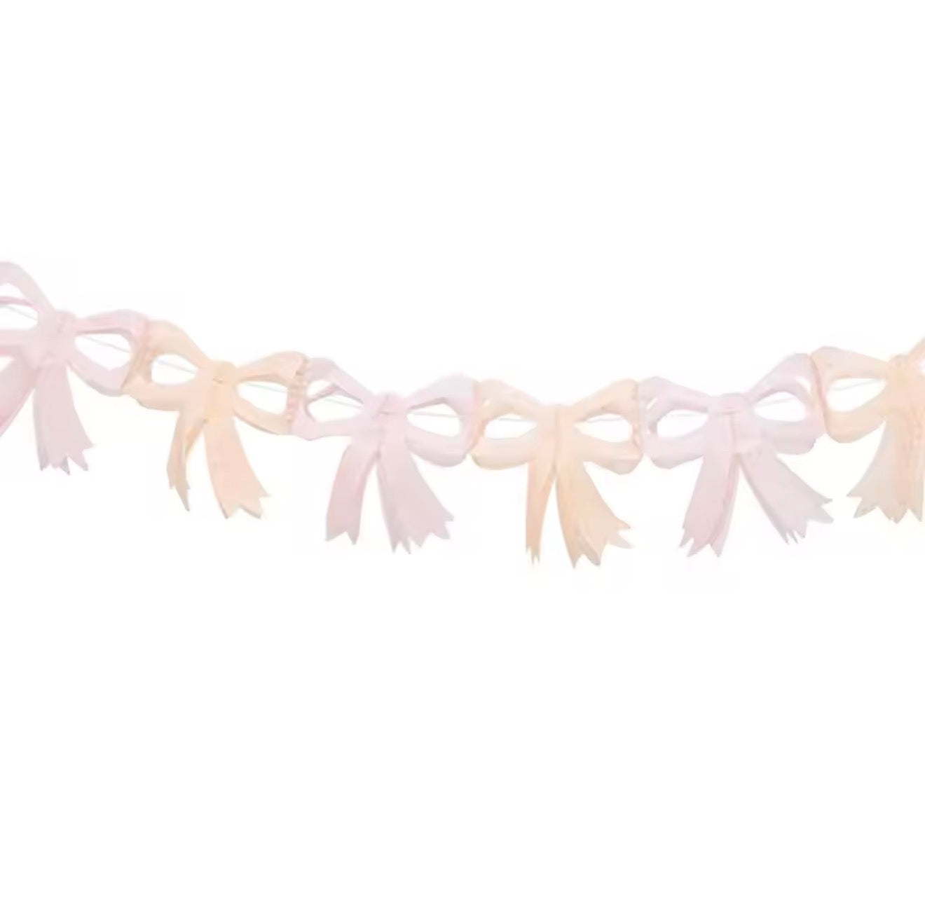 Tissue Paper Bow Garland in Pink and Peach
