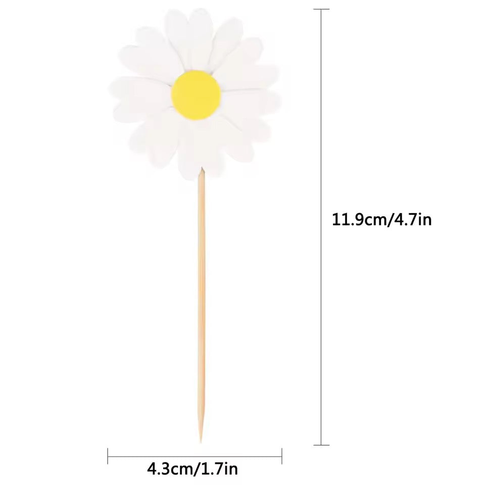 12 Daisy Cupcake Toppers