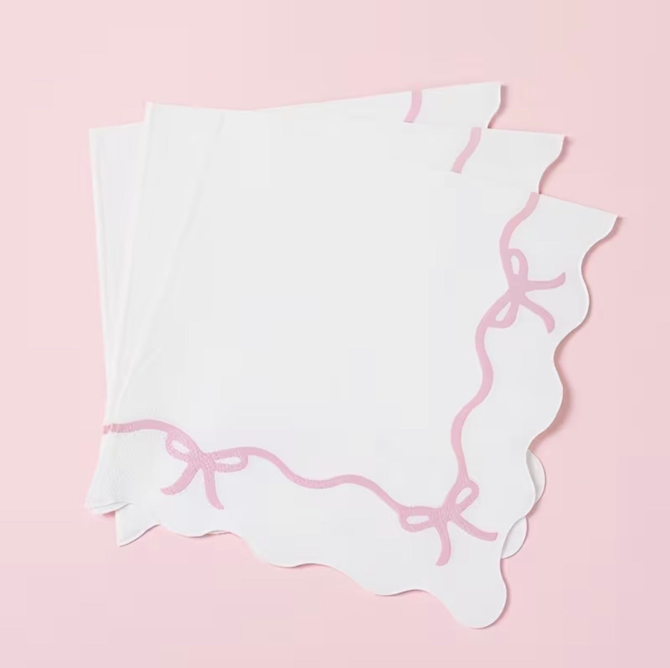 16 Pink Bow Napkins