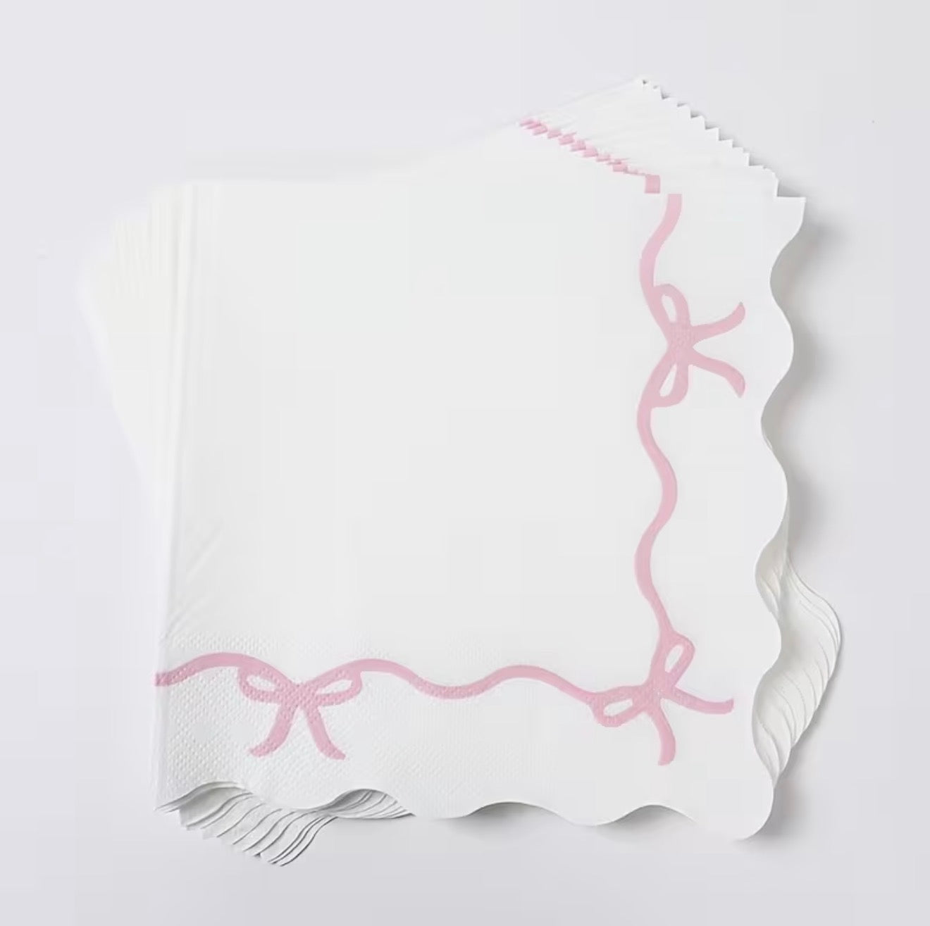 16 Pink Bow Napkins