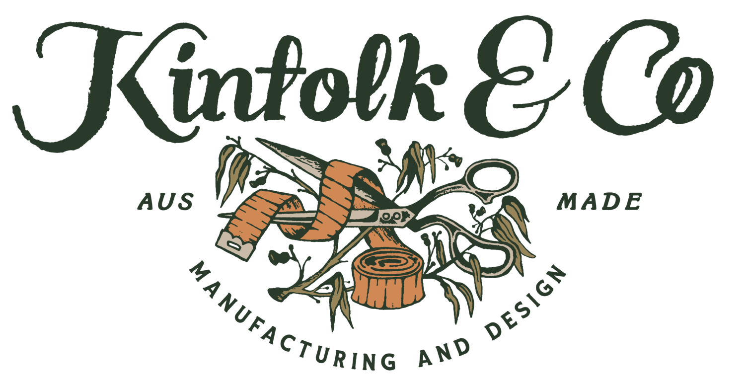 Kinfolk and co logo, Australian made 
