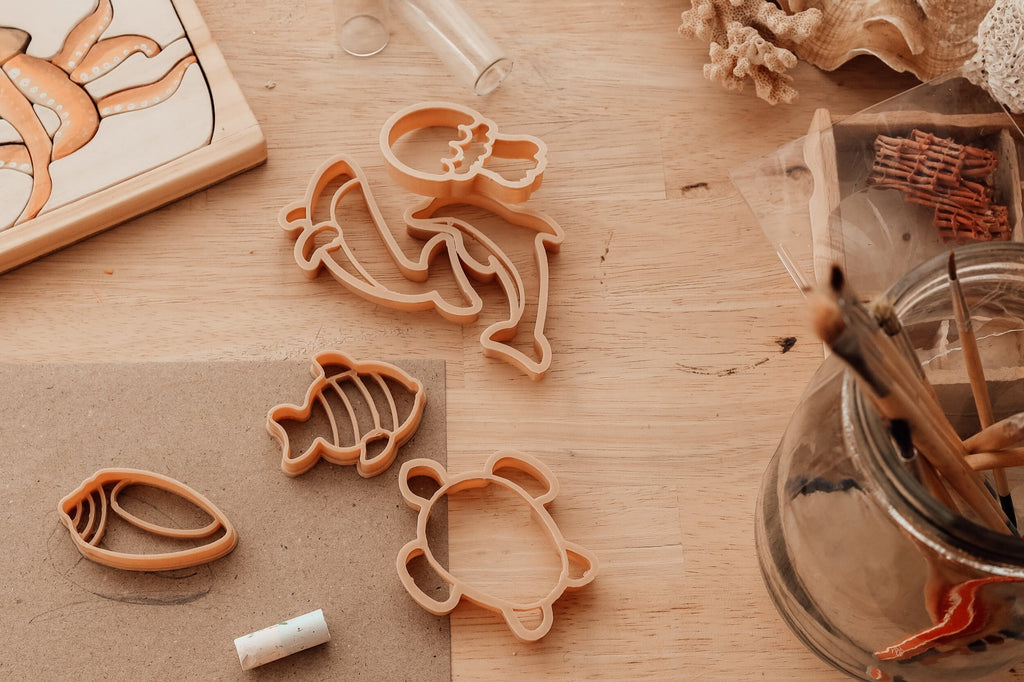 Kinfolk pantry under the sea eco cutters set set on a table, party bag filler ideas Australia 