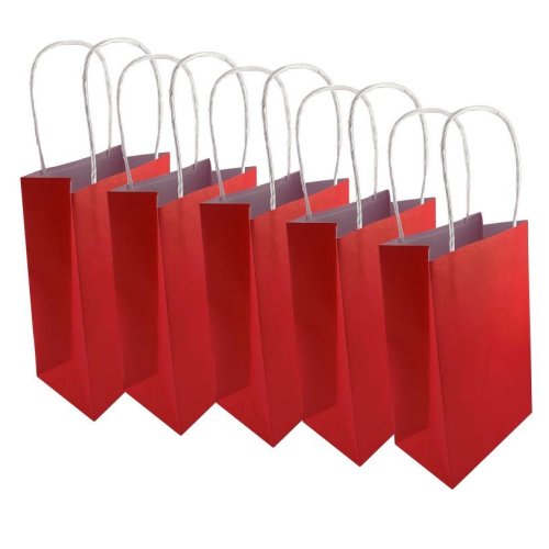 Red Eco Party Bag Paper (Pack of 5)