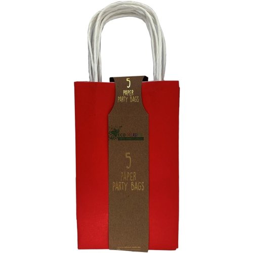 Red Eco Party Bag Paper (Pack of 5)