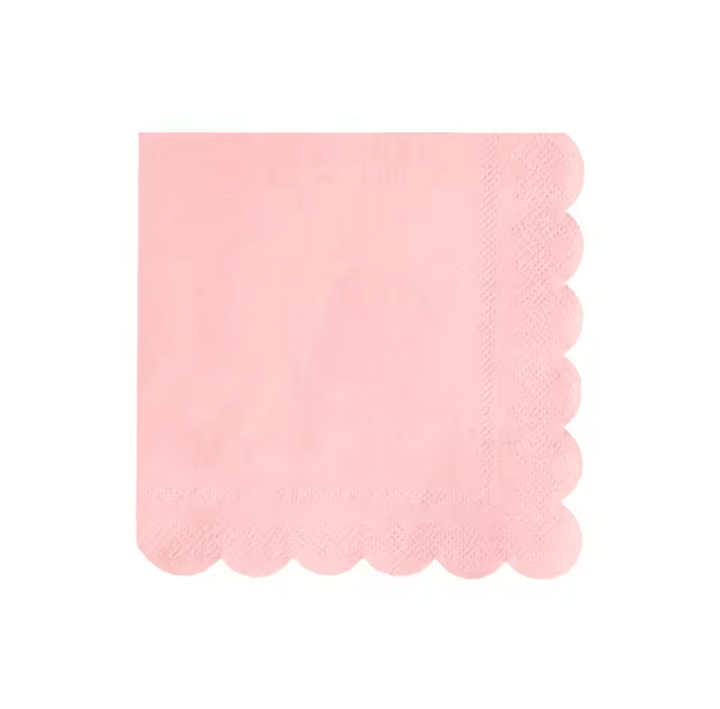 25 Mini Pink Scalloped Napkins by Evergarland