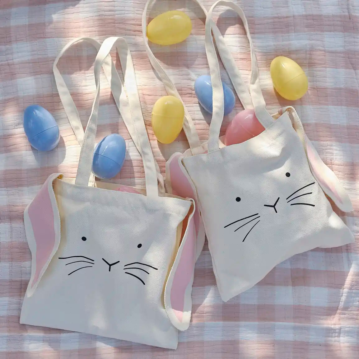 Hop Hop Hooray Easter Canvas Tote Bag with Bunny Ears by Ginger Ray