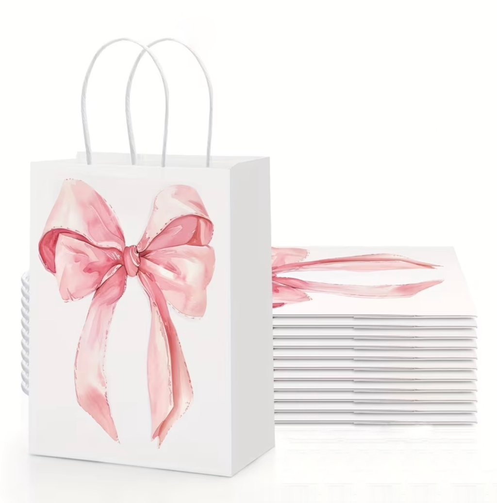 16 Pink Bow Party Bags