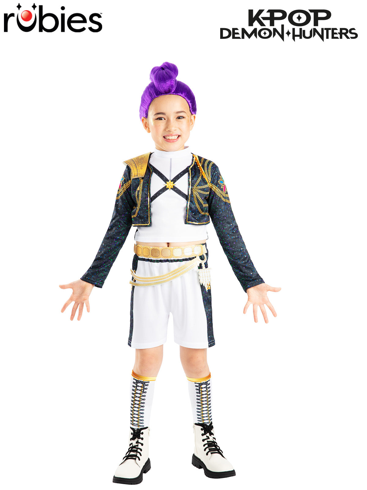 Rumi Golden Costume Deluxe | Official K-Pop Demon Hunters Rumi Gold Deluxe Costume - Child